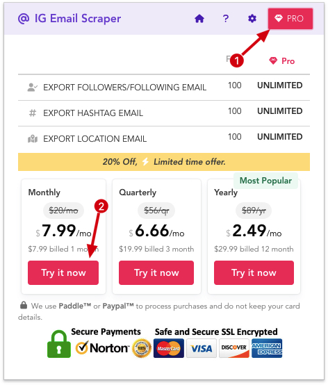 Xing Contacts Export chrome extension subscribe pro